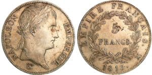 5 francs Napoléon revers empire - 1813 MA (Marseille)
