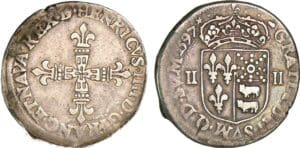 Henri IV - Quart d'écu de Béarn - 1597 (Morlaàs)