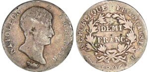 1/2 franc Napoléon empereur - 1806 K (Bordeaux)
