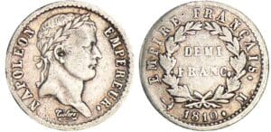 1/2 franc Napoléon revers république - 1810 M (Toulouse)