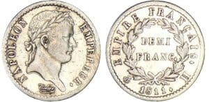1/2 franc Napoléon revers empire - 1811 H (La Rochelle)