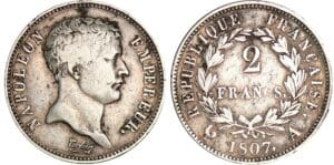 2 francs Napoléon Ier - tête de nègre 1807 A (Paris)