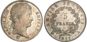 5 francs Napoléon revers empire - 1811 A (Paris)