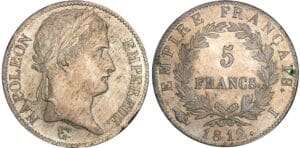 5 francs Napoléon revers empire - 1812 I (Limoges)