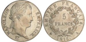 5 francs Napoléon - 100 jours - 1815 A (Paris)