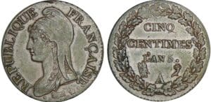 5 centimes Dupré - grand module - An 5 A (Paris)