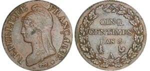 5 centimes Dupré - grand module - An 8/5 A (Paris)