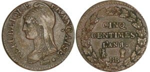 5 centimes Dupré - grand module - An 8/5 BB (Strasbourg)