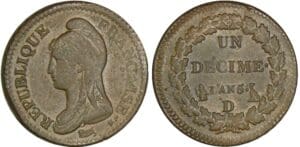 1 décime Dupré - grand module - An 5 D (Lyon)