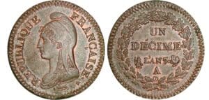 1 décime Dupré - grand module - An 7 A (Paris)