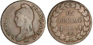 1 décime Dupré - grand module - An 7 BB (Strasbourg)