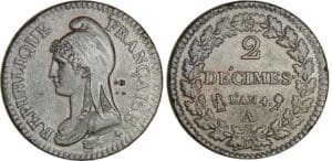 2 décimes Dupré - An 4 A (Paris)