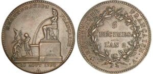 5 décimes régénération - An 2 1793 (Paris)