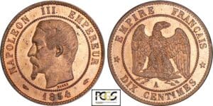 Napoléon III (1852-1870) - 10 centimes tête nue 1854 A (Paris)