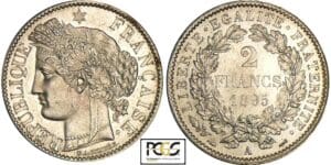 Troisième république (1871-1940) - 2 francs Cérès avec légende 1895 A (Paris)