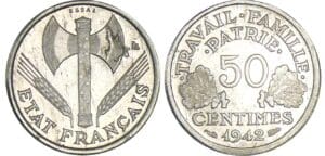 50 centimes Bazor - 1942 essai piéfort