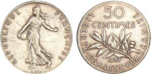 50 centimes Semeuse - 1897 flan mat