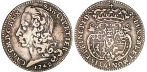 Italie - Règne de Sardaigne - Carlo Emanuele III - Lire 2ème type 1742 (Turin)