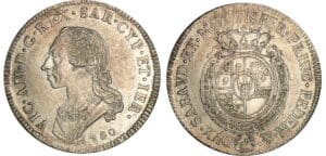 Italie - Règne de Sardaigne - Vittorio Amedeo III - 1/2 écu 1780 (Turin)