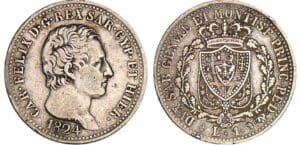 Italie - Règne de Sardaigne - Carlo Felice - 1 lira 1824 (Turin)