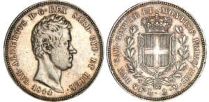 Italie - Règne de Sardaigne - Carlo Alberto - 2 lire 1844 (Turin)