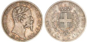 Italie - Règne de Sardaigne - Vittorio Emanuele II - 2 lire 1850 (Turin)