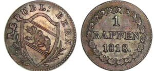 Suisse - Canton de Berne - 1 rappen 1818