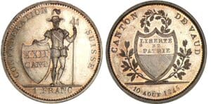 Suisse - Canton de Vaud - 1 franc 1845