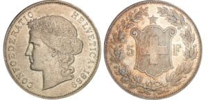 Suisse - 5 francs 1889