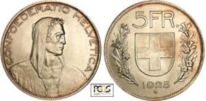 Suisse - 5 francs 1925 B