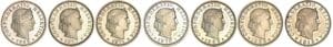 Suisse - Lot de 7 monnaies de 20 rappen