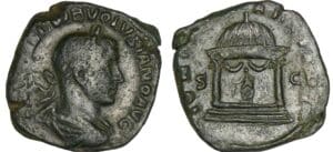 Volusien - Sesterce (252, Rome) - Temple rond