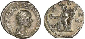 Aquilia Sévèra - Denier (220, Rome) - La Concorde