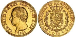 Italie - Règne de Sardaigne - Carlo Felice - 80 lire 1825 (Turin)