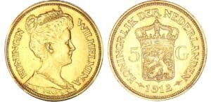 Pays-Bas - Wilhelmina - 5 gulden 1912
