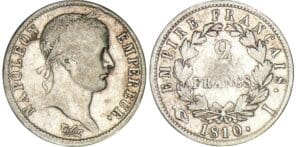 2 francs Napoléon revers empire - 1810 I (Limoges)