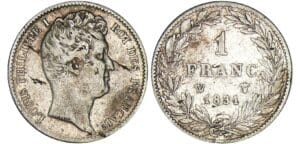 1 franc Louis-Philippe Ier - tête nue - 1831 W (Lille)