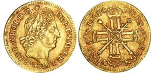 Louis XIV - Louis d’or aux 8 L et aux insignes - 1702 O (Riom) flan réformé