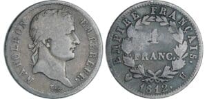 1 franc Napoléon revers empire - 1812 U (Turin)