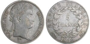 5 francs Napoléon revers empire - 1812 R (Rome)