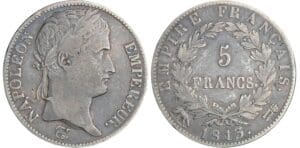 5 francs Napoléon revers empire - 1813 R (Rome)