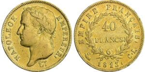 40 francs Napoléon revers empire - 1813 CL (Gênes)