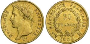 20 francs Napoléon revers république - 1808 M (Toulouse)