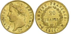 20 francs Napoléon revers empire - 1811 M (Toulouse)