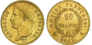 20 francs Napoléon revers empire - 1812 A (Paris)