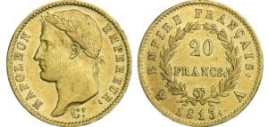 20 francs Napoléon revers empire - 1813 A (Paris)