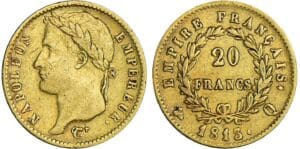 20 francs Napoléon revers empire - 1813 Q (Perpignan)