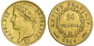 20 francs Napoléon revers empire - 1813 (Utrecht)