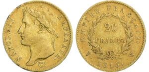 20 francs Napoléon - 100 jours - 1815 W (Lille)