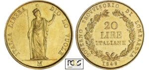 Italie - Gouvernement provisoire - Lombardie - 20 lire 1848 (Milan)
